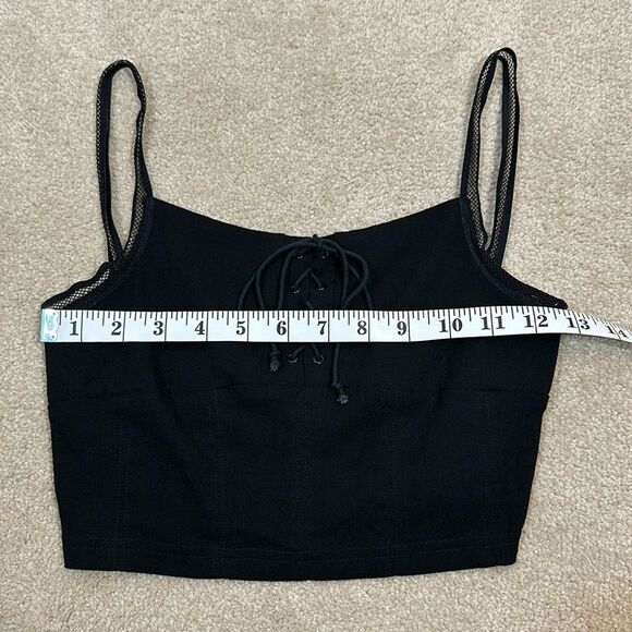 Free People Intimately She's Fancy Longline Brami Bralette Bra Black Goth XS - Picture 4 of 7